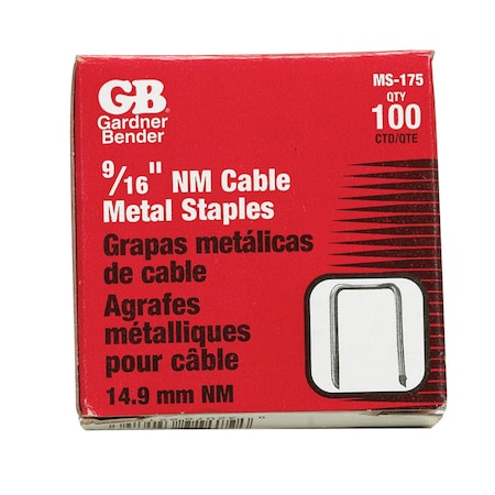Gb Gardner Bender 9/16 in. W Steel Insulated Cable Staple 100 pk MS-175
